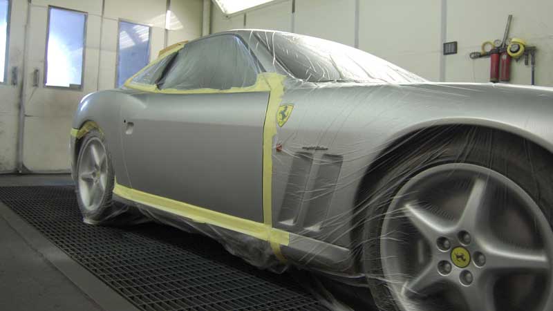 repair work being done on a Ferrari 