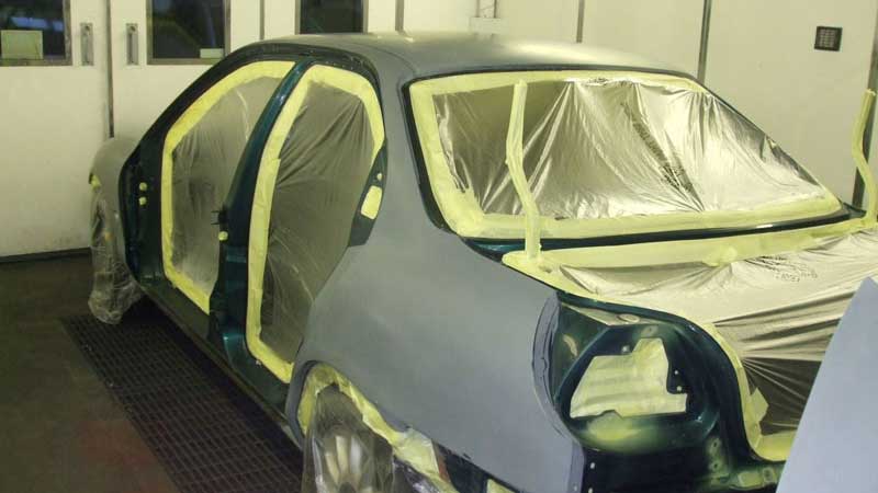 A car that has had primer applied