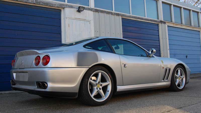 A dent removed from a Ferrari 